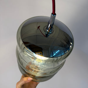 Hängelampe Rauchglas Chrom von Peill & Putzler