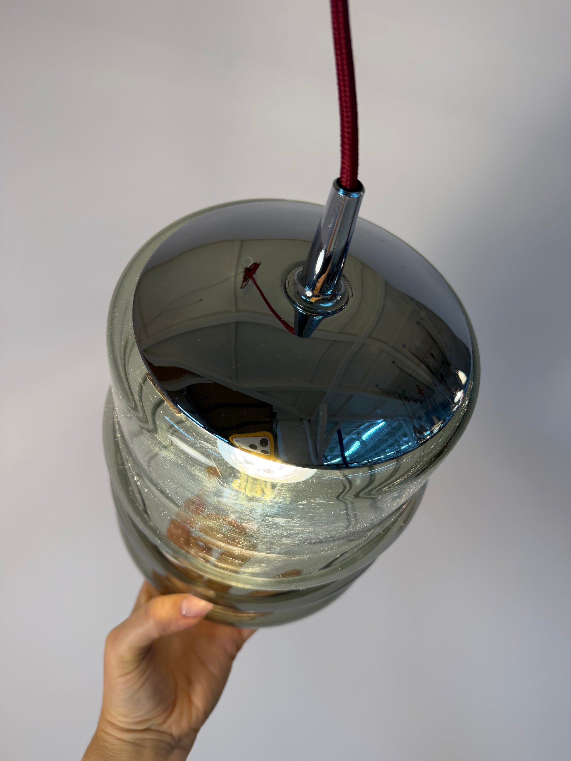 Hängelampe Rauchglas Chrom von Peill & Putzler