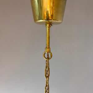 Hängelampe Messing Kristalle von Palwa