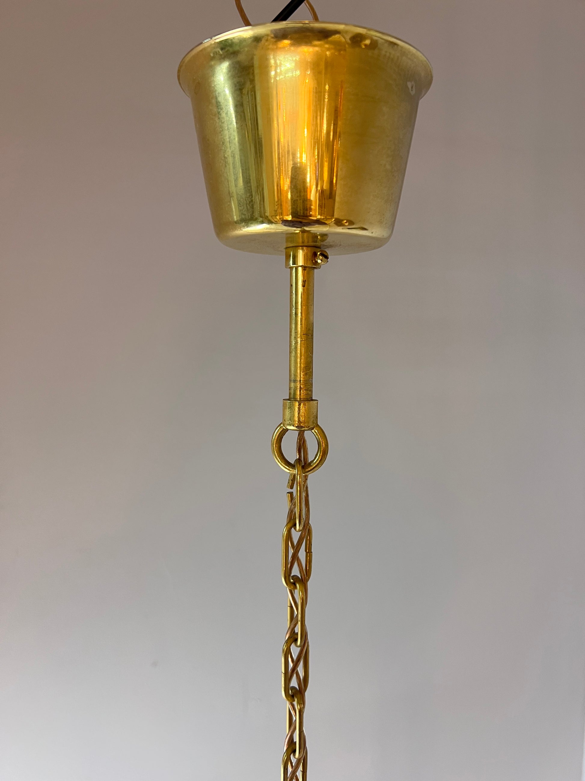 Hängelampe Messing Kristalle von Palwa