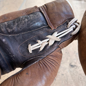 Boxhandschuhe braun Echtleder