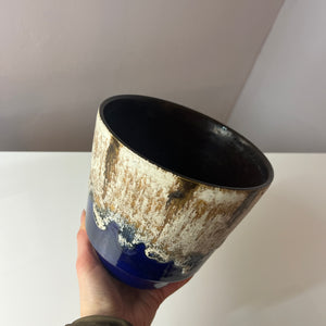 Blumentopf Fat Lava blau