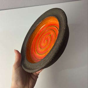 Schale orange Keramik von Ulrik Lundbergh, Ebeltoft