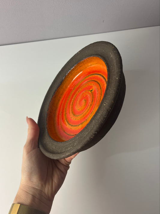 Schale orange Keramik von Ulrik Lundbergh, Ebeltoft