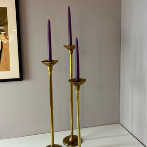 Set: Trio hohe Kerzenständer Messing