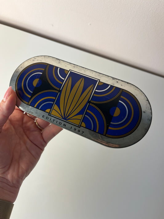 Tabak-Dose Edition 1997 schwarz blau Metall