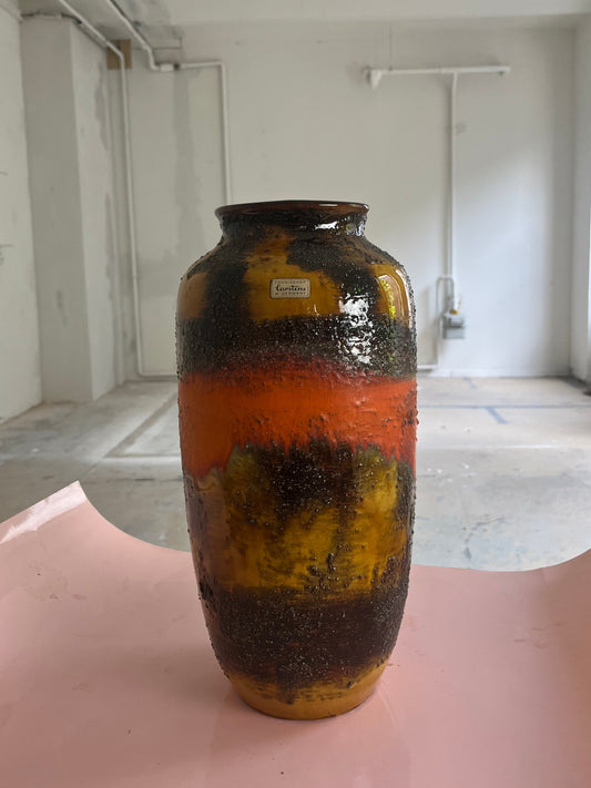 Vase 5071-38 Fat Lava orange braun von Carstens Keramik West Germany