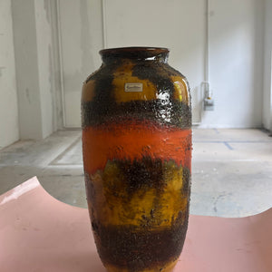 Vase 5071-38 Fat Lava orange braun von Carstens Keramik West Germany