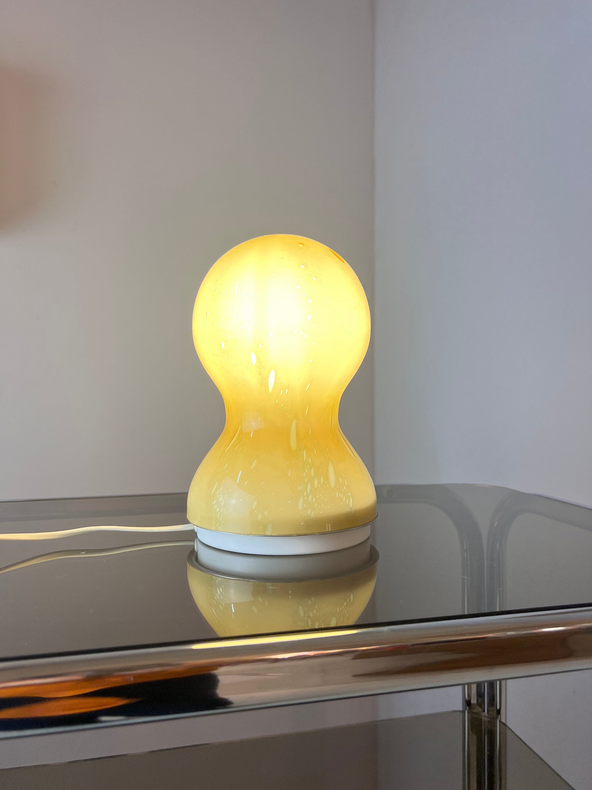 Tischlampe gelb Glas von Doria