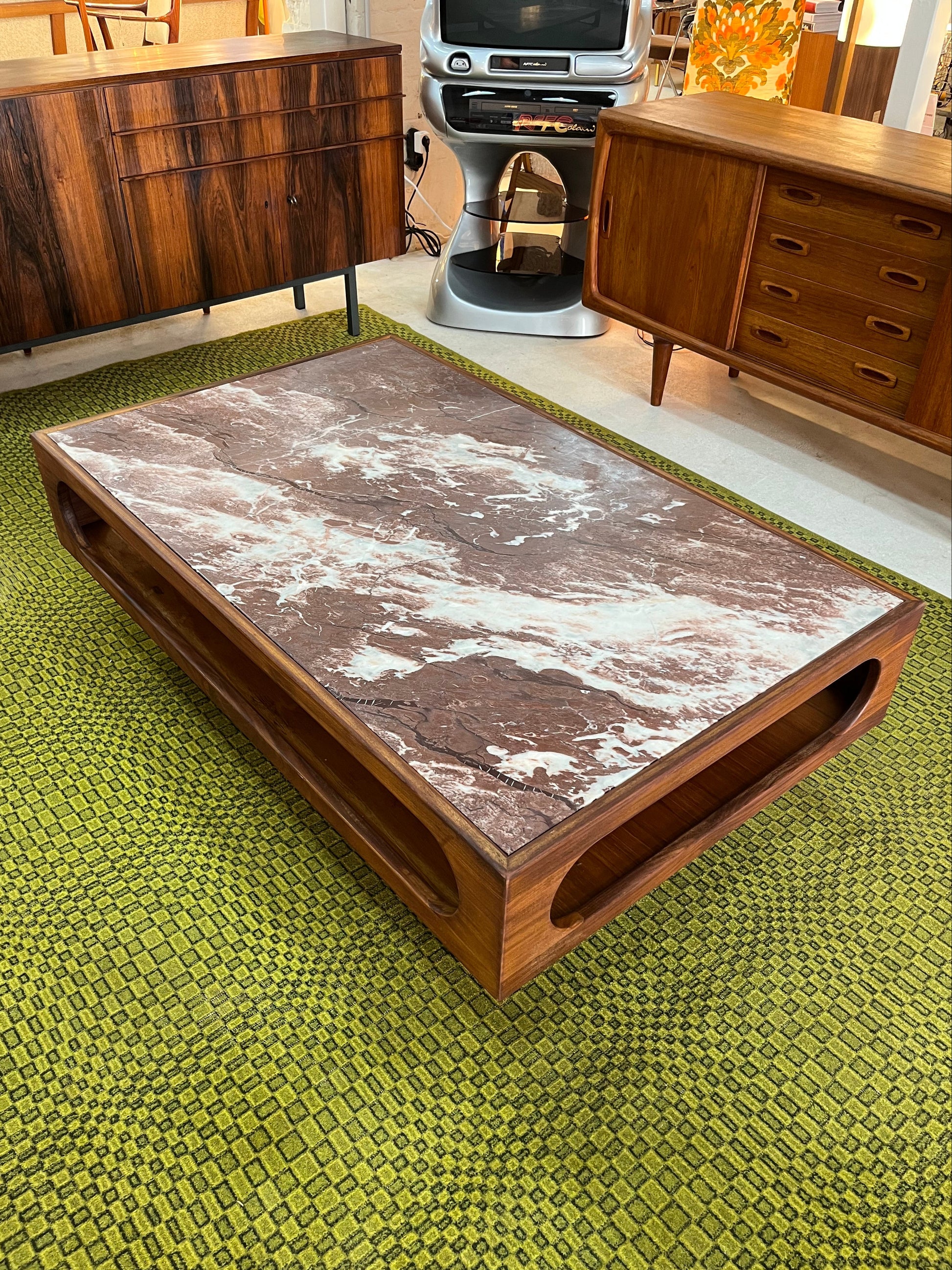 Couchtisch Marmor Teak