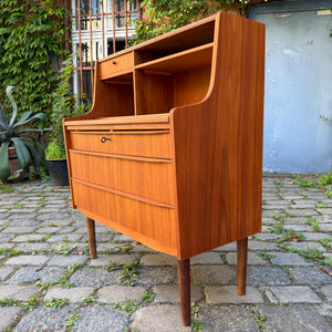 Sekretär Teak mit Spiegel & Schloss aus Dänemark