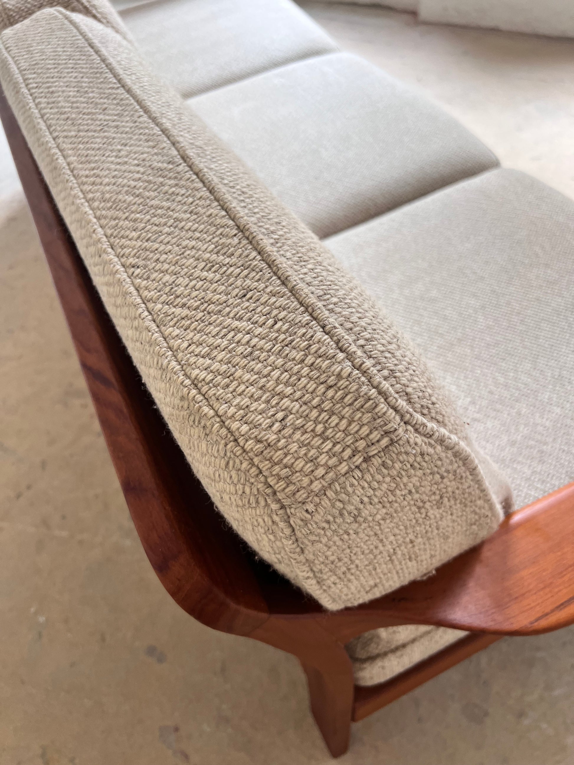 3-Sitzer Sofa Teak & Wolle aus Dänemark