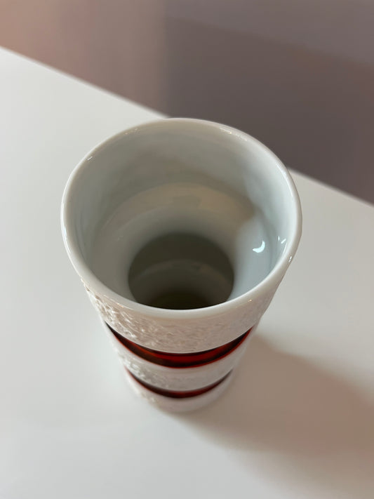 Vase 635/2 rot schwarz von Royal Porzellan Bavaria KPM