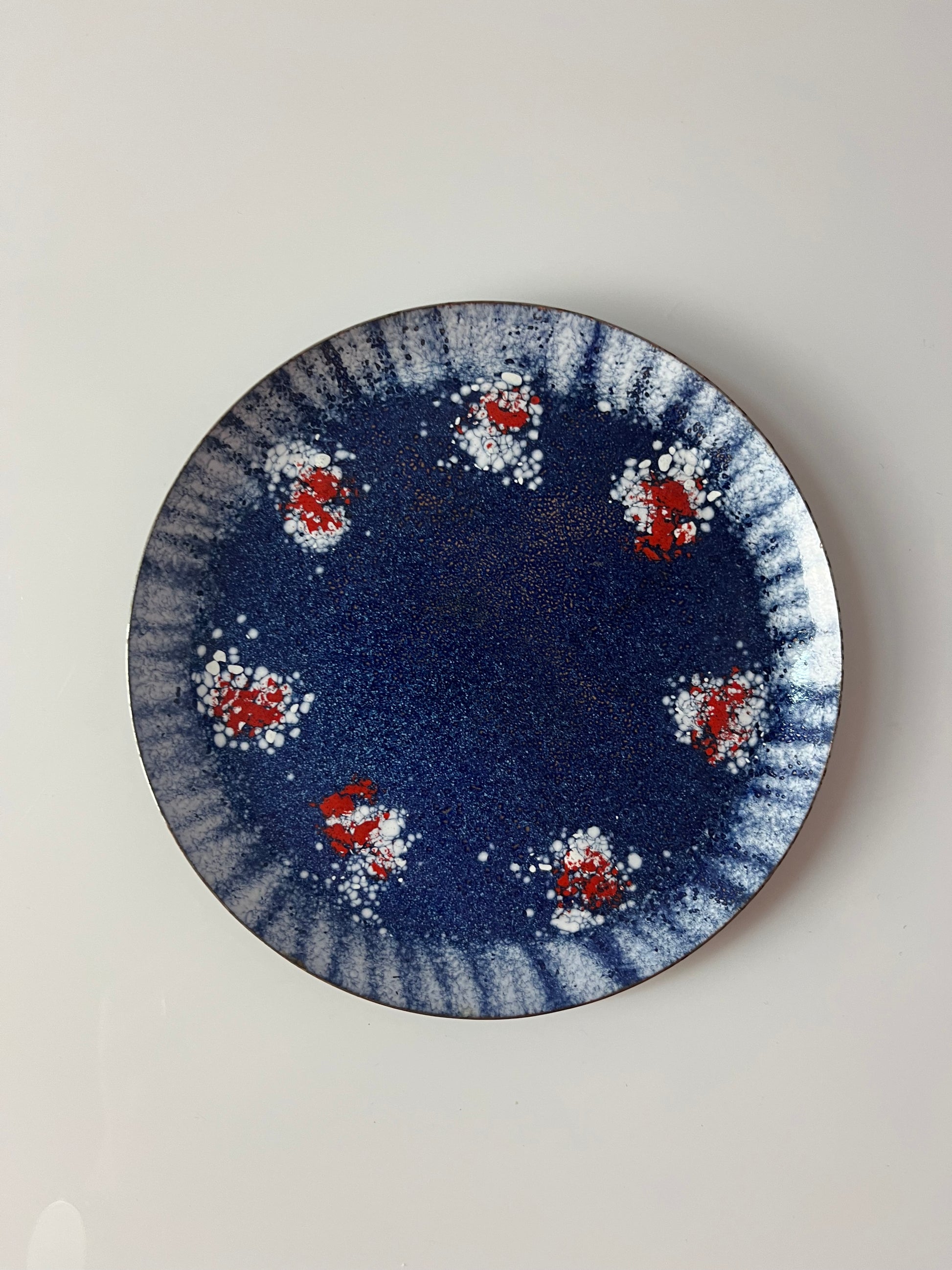 Schale blau rot Emaile