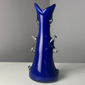 Vase Shark Fin blau Glas von HSG Tarnowiec