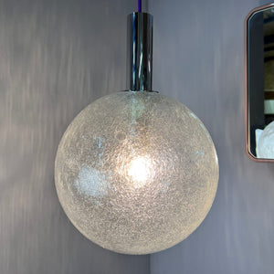 Hängelampe Größe L Einschlussglas Chrom von Doria