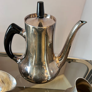 Set: Kanne, Zuckerdose, Milchkännchen & Sauciere Teile EPNS versilbert von Hans Bunde für COHR Denmark