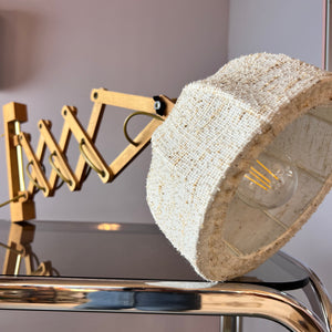 Scherenlampe beige Eiche