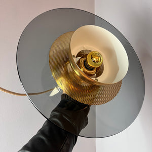 Lamellenlampe Gold Rauchglas aus Dänemark