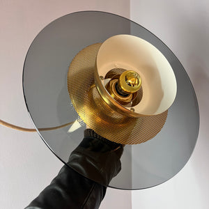 Lamellenlampe Gold Rauchglas aus Dänemark