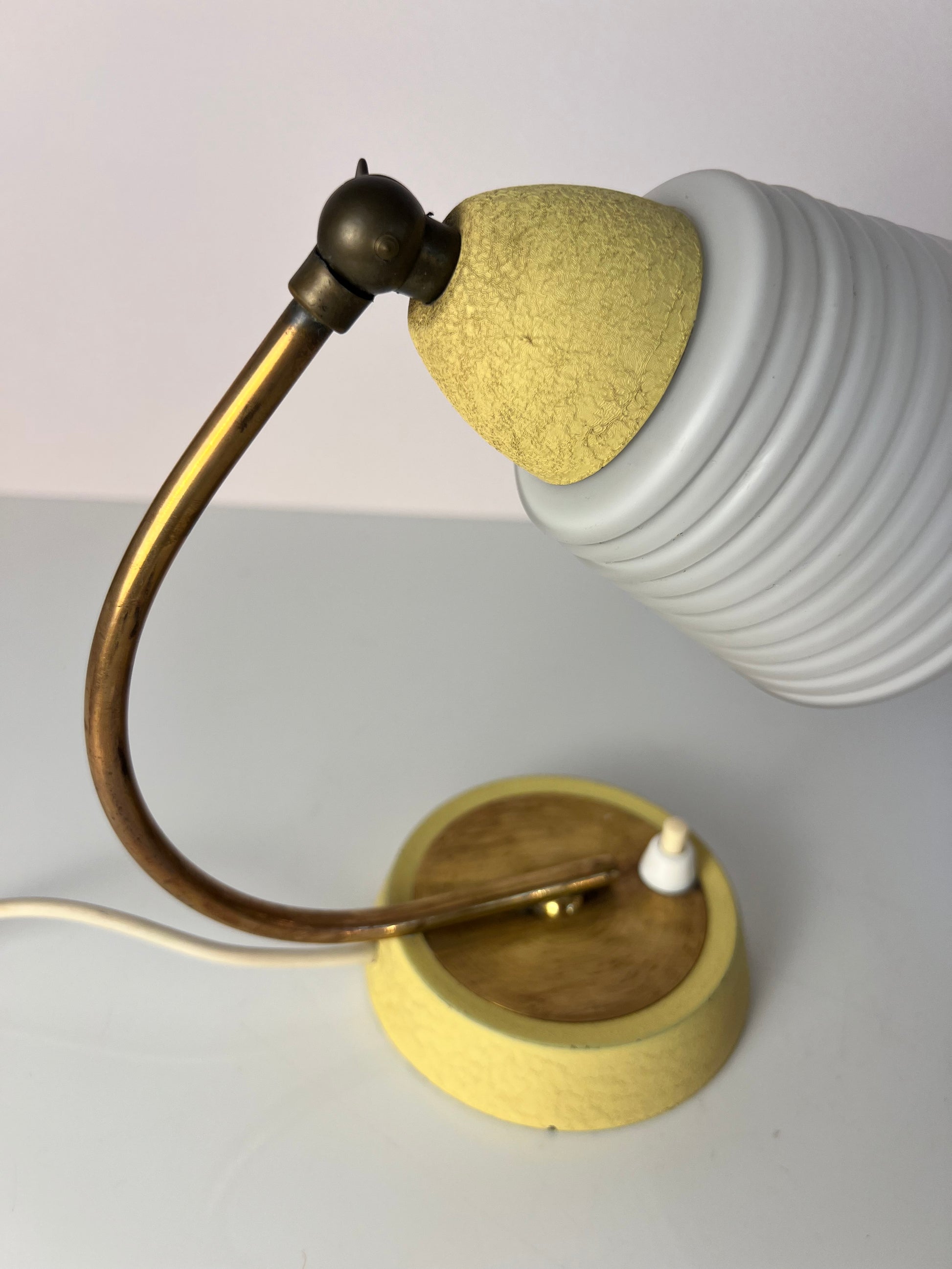 Schreibtischlampe Messing mit Glasschirm