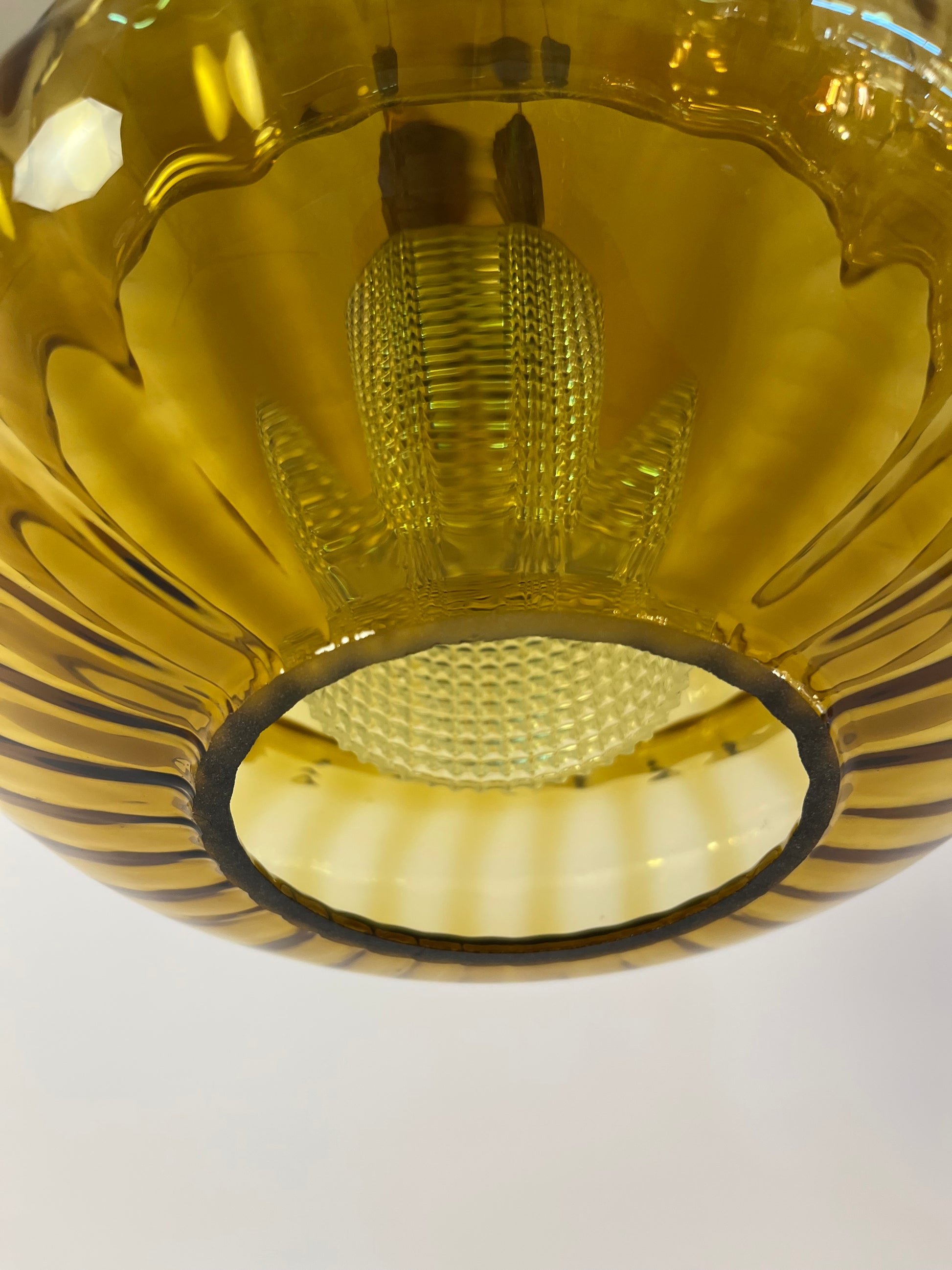 Hängelampe Glas Teak von Orrefors