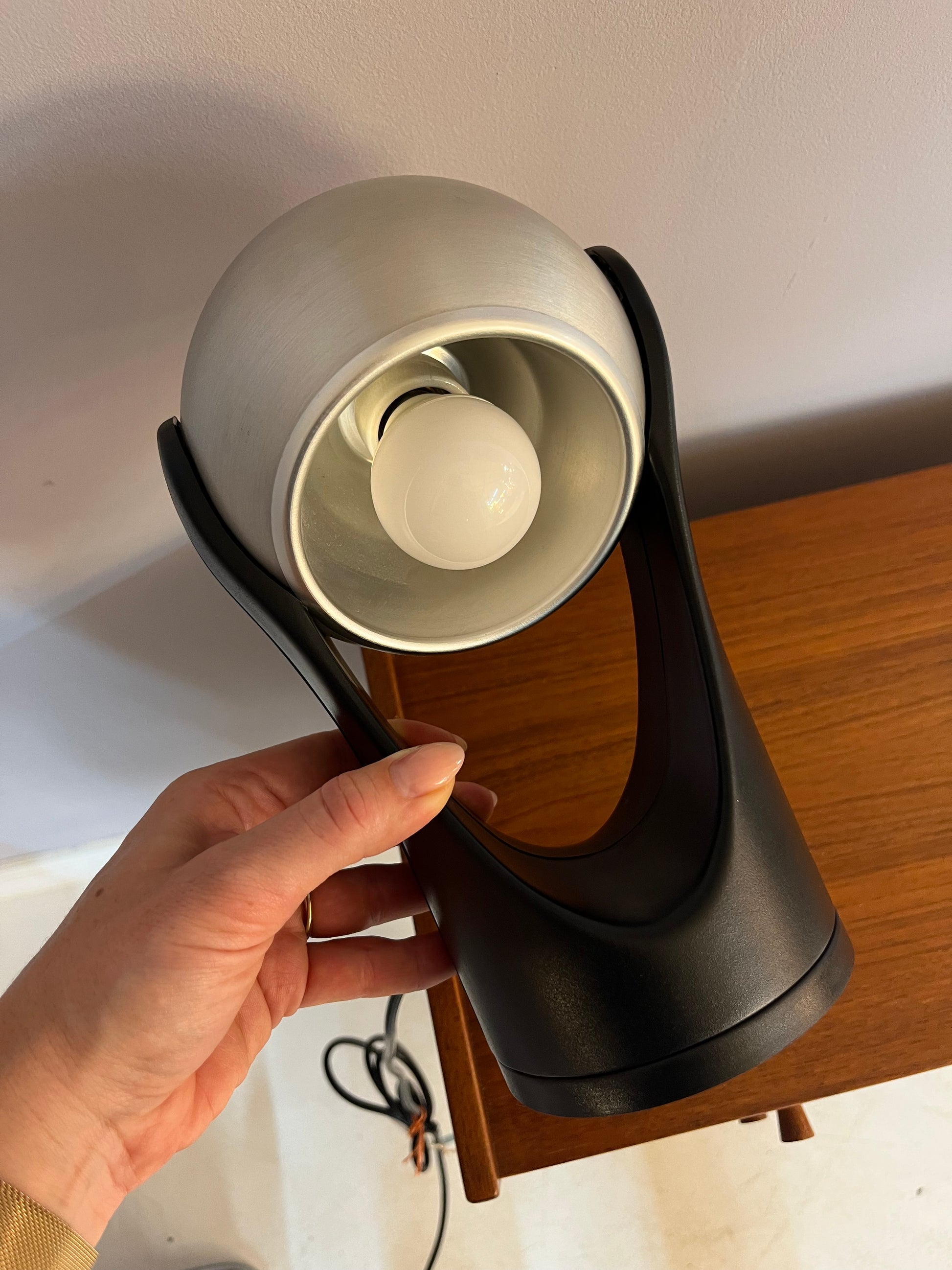 Touch-Lampe Sensorette schwarz Alu von Insta 70er