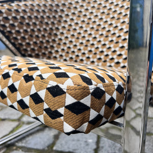 Sessel Mondi braun schwarz Chrom von Jouko Järvisalo für Inno Interior Oy - neu gepolstert