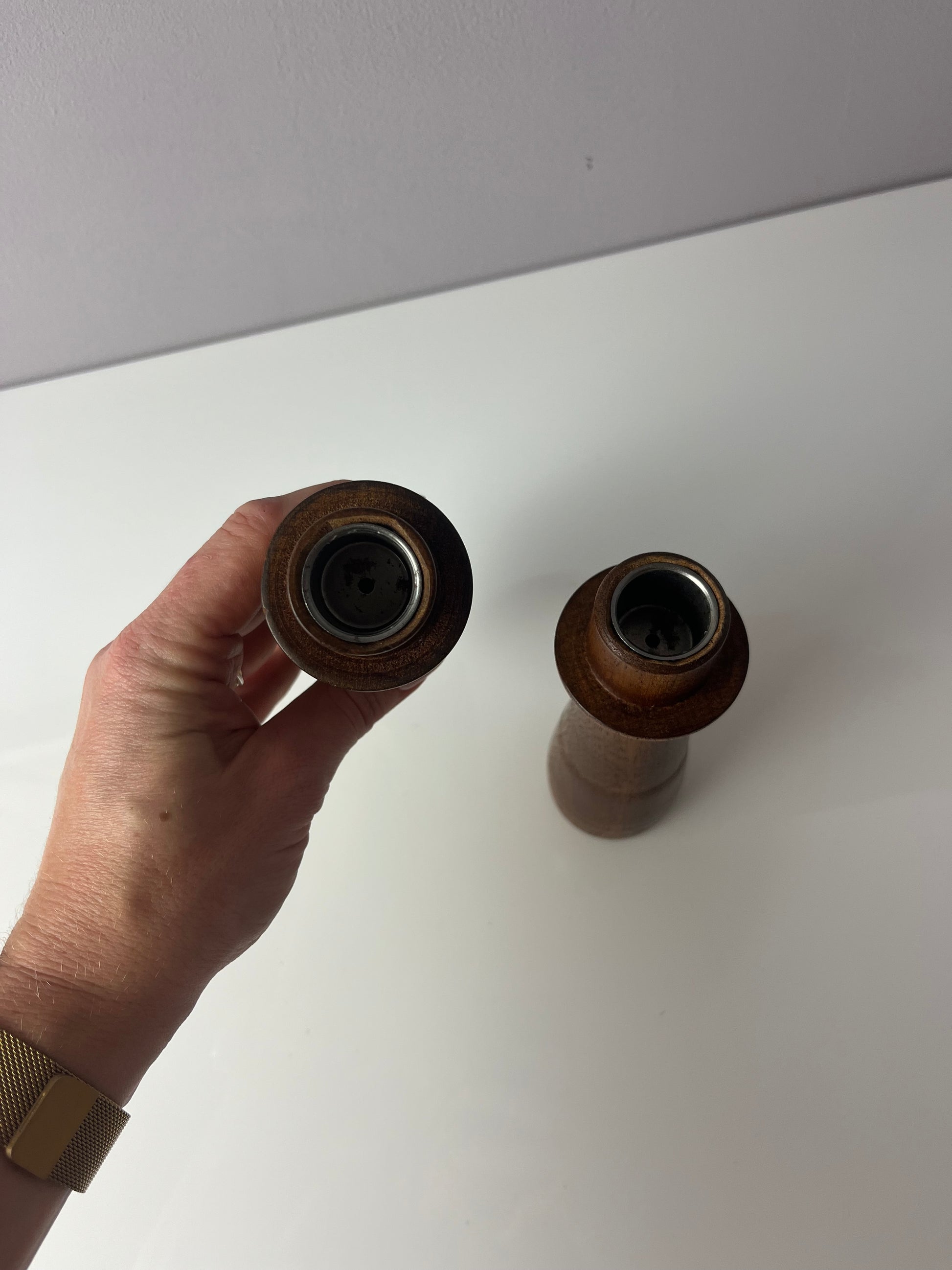 Set: 2x Kerzenständer Teak