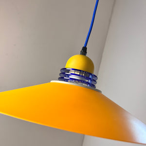 Hängelampe neu lackiert orange blau aus Dänemark