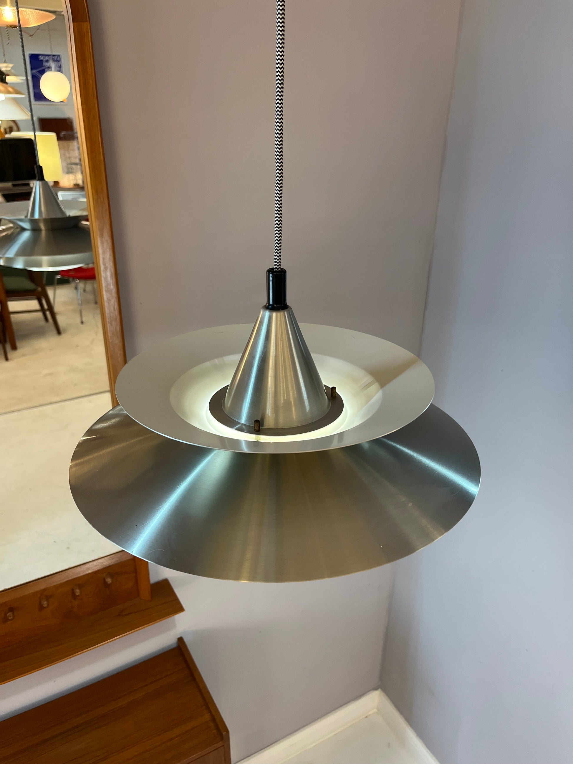 Lamellenlampe silber aus Dänemark