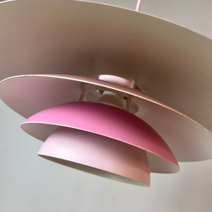 Lamellenlampe aus Dänemark in rosa