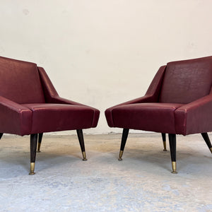 Sessel rot Kunstleder aus Italien