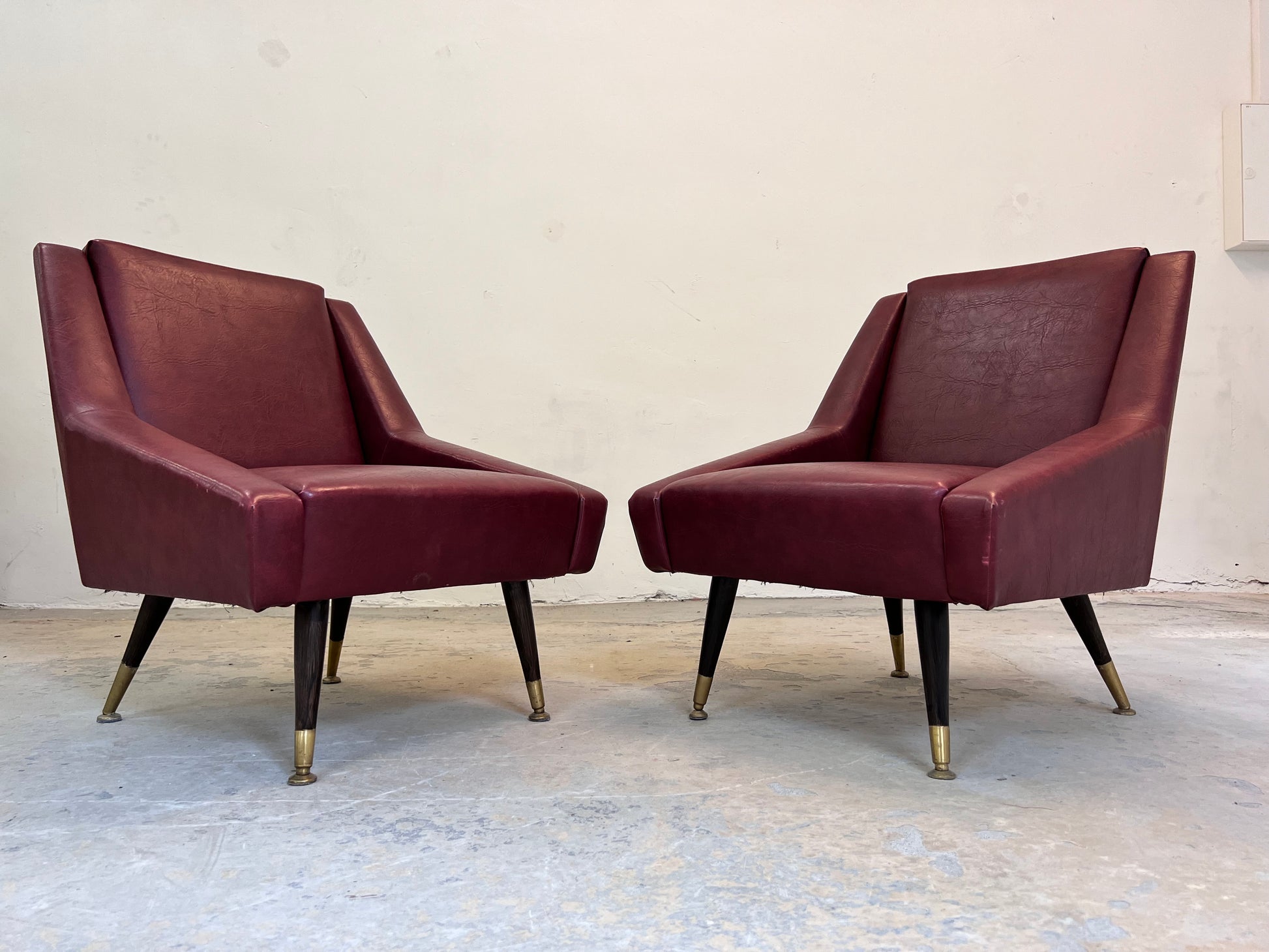 Sessel rot Kunstleder aus Italien