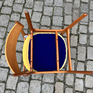 Set: 2x Polsterstuhl gelb Samt Teak von Domus Danica