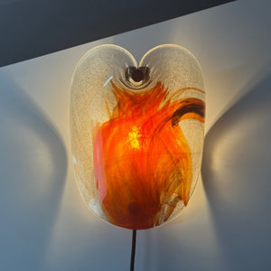 Wandlampe rotbraun Glas von Per Lütken für Holmegaard