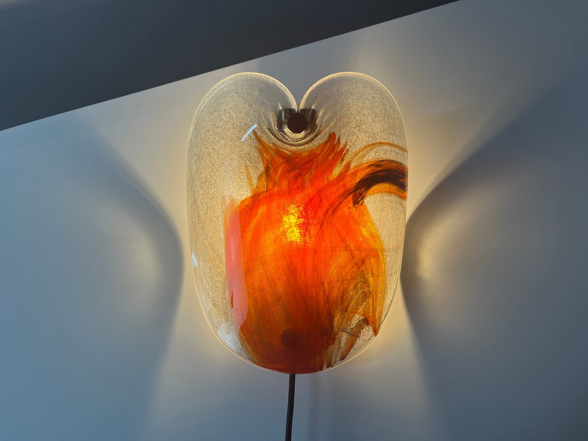 Wandlampe rotbraun Glas von Per Lütken für Holmegaard