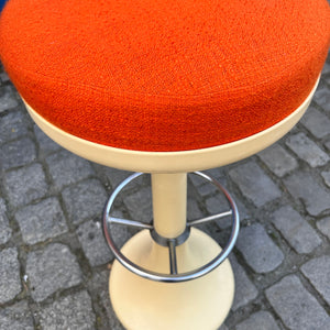Barhocker creme orange von Friedrich Stuckenbröker für Lockhausen Plastik