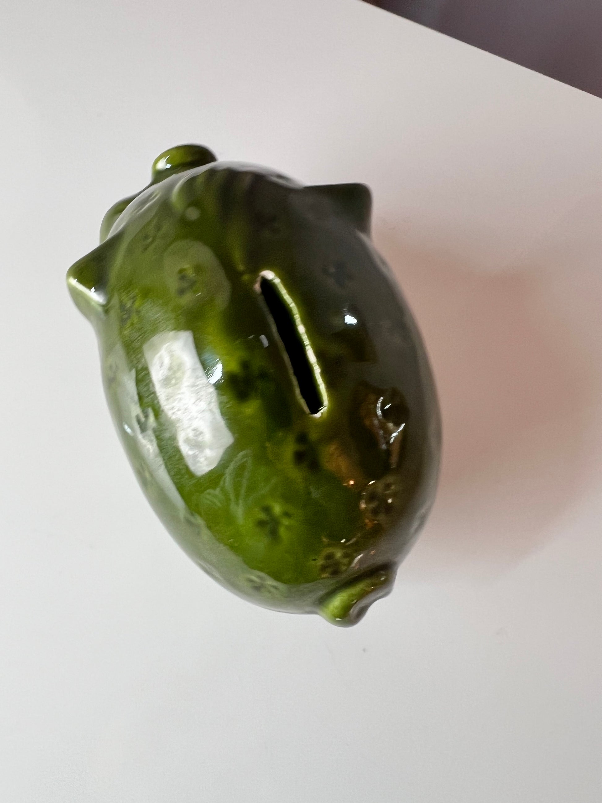 Sparschwein grün Keramik