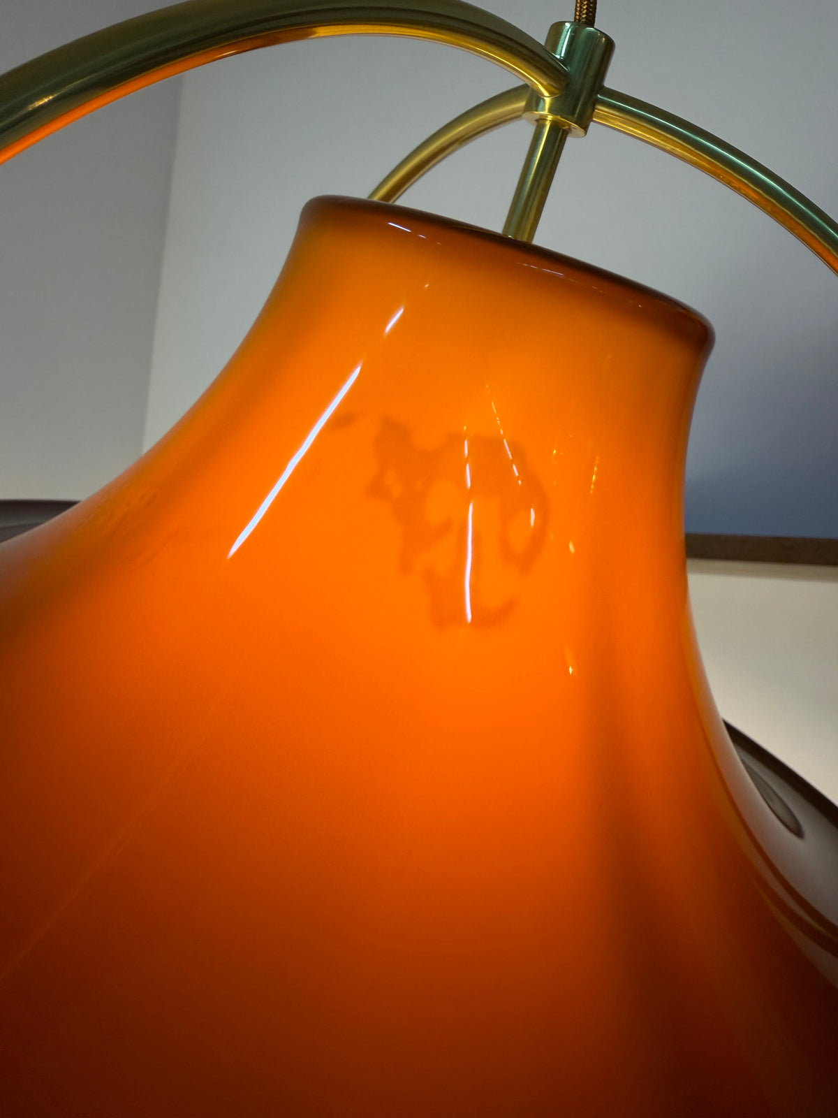 Hängelampe Modell Single braun orange von Jo Hammerborg für Fog & Mørup