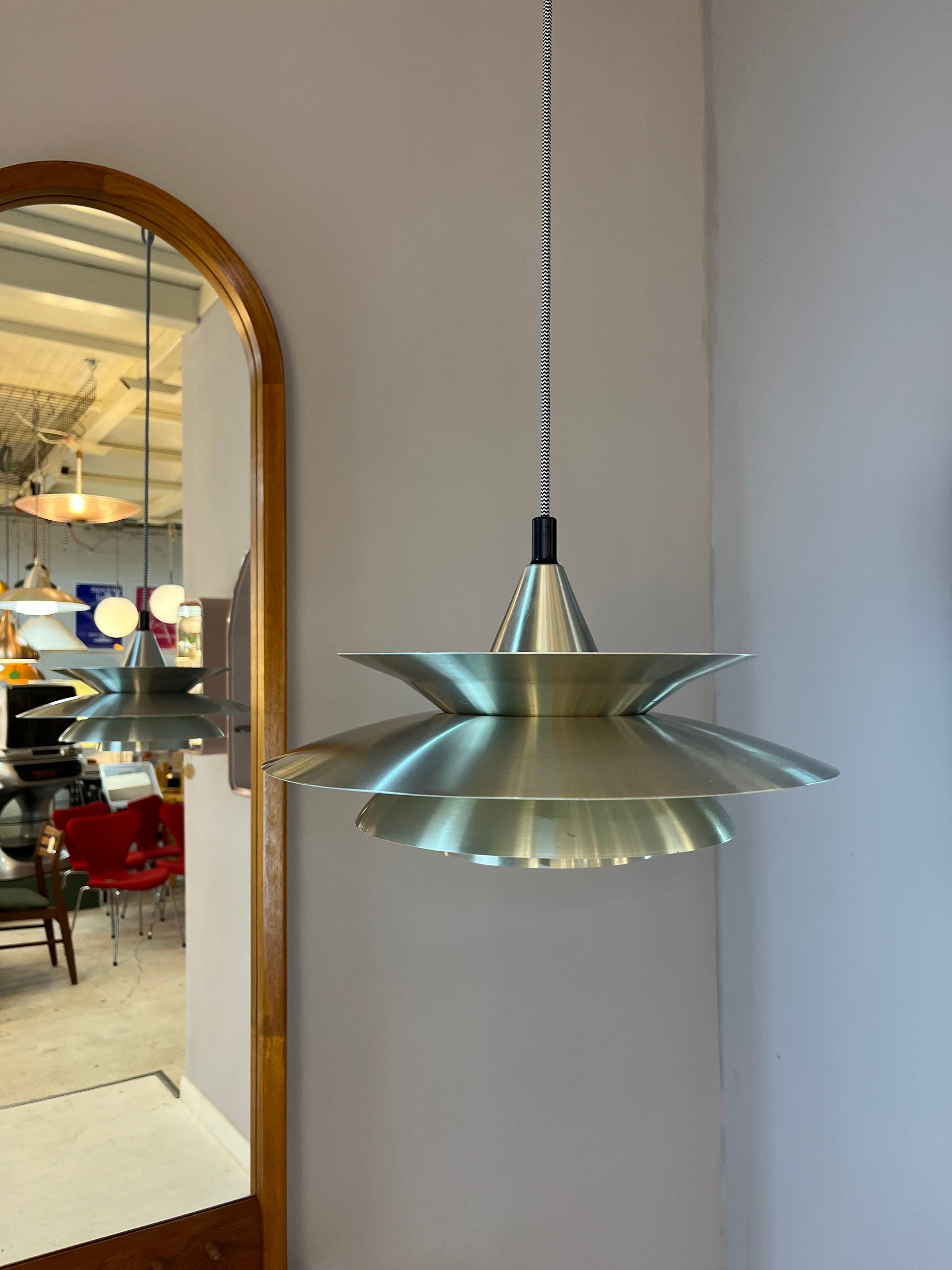Lamellenlampe silber aus Dänemark