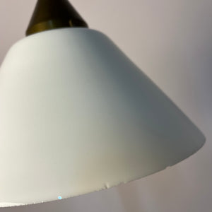 Hängelampe Opalglas Messing