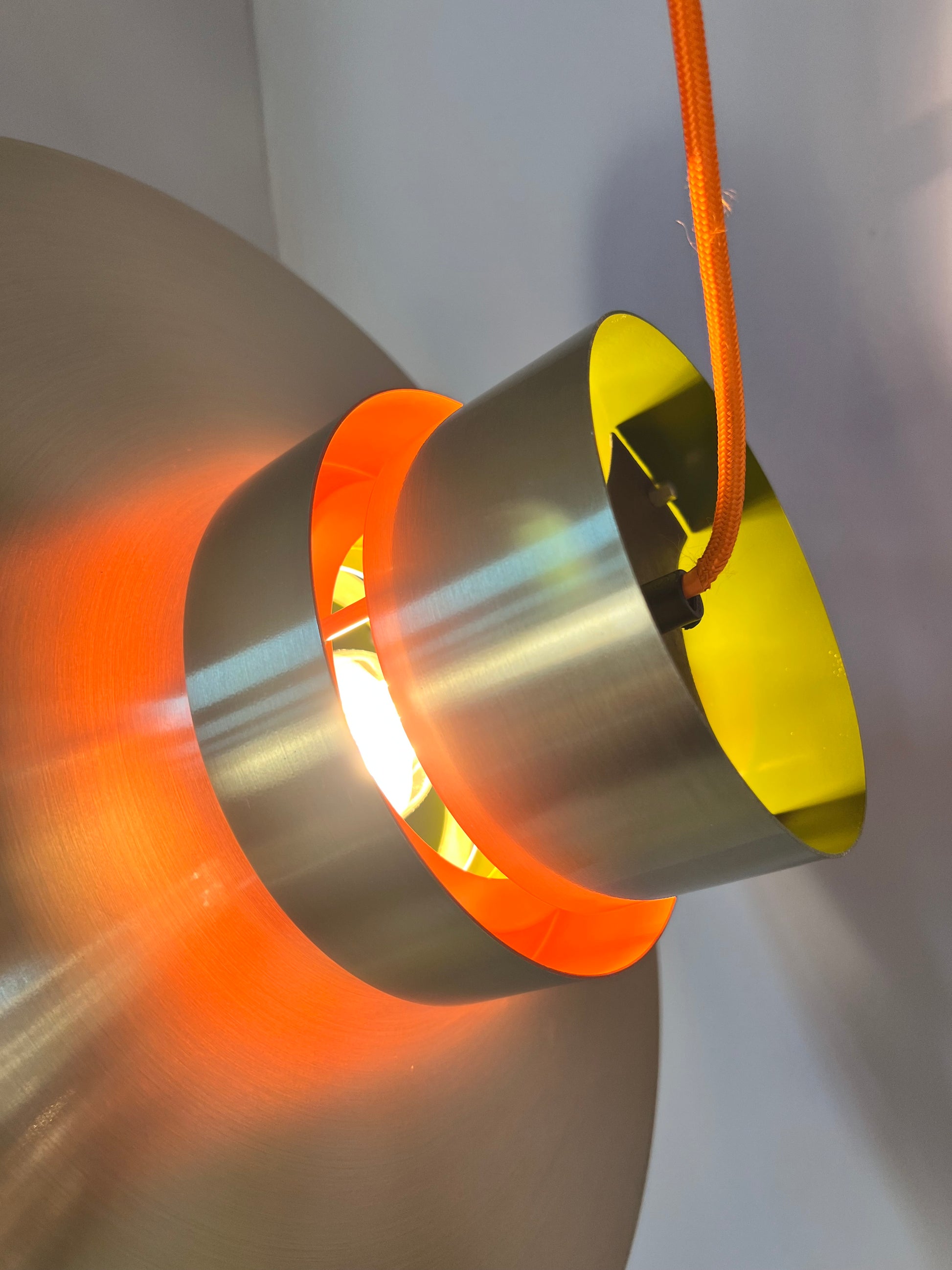 Lamellenlampe Trava grün orange von Carl Thore für Granhaga