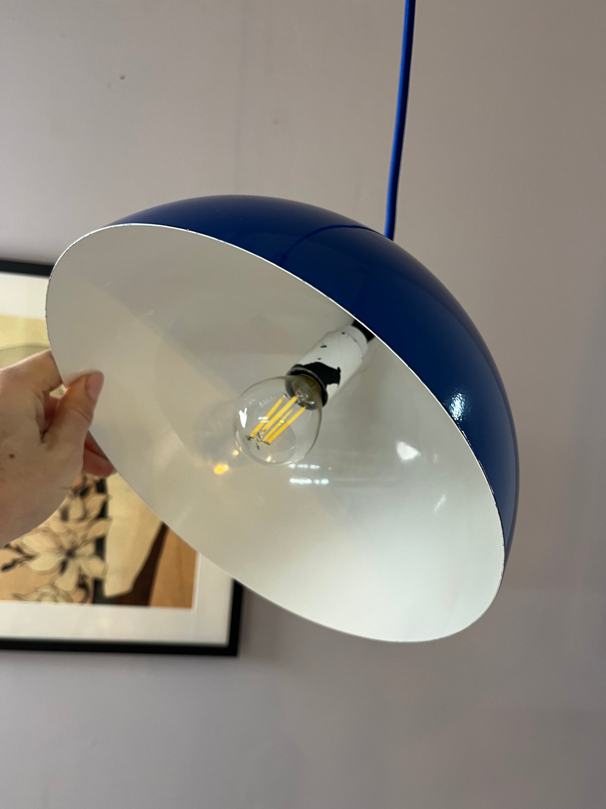 Hängelampe blau Metall