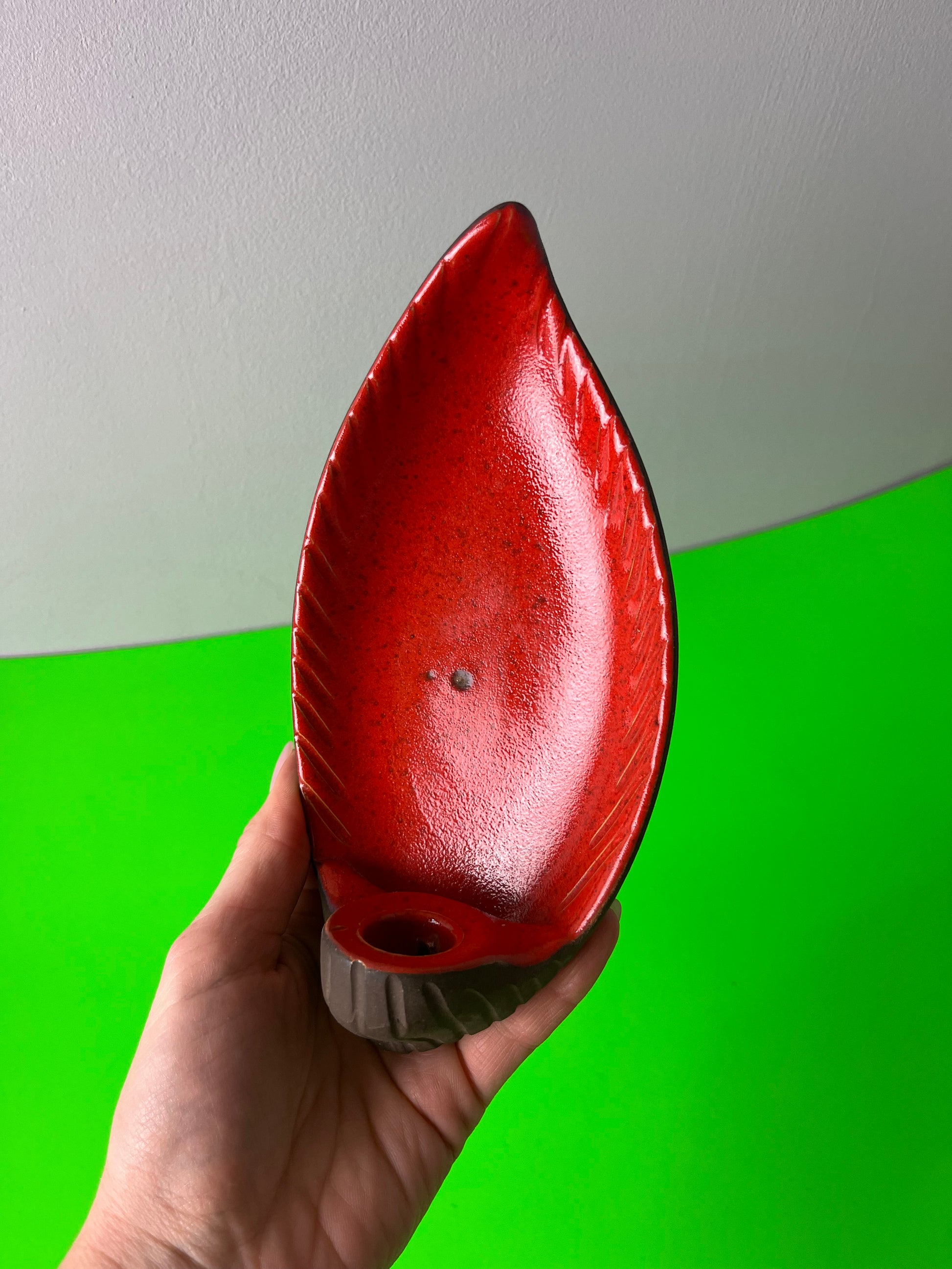 Wandkerzenhalter rot braun Keramik