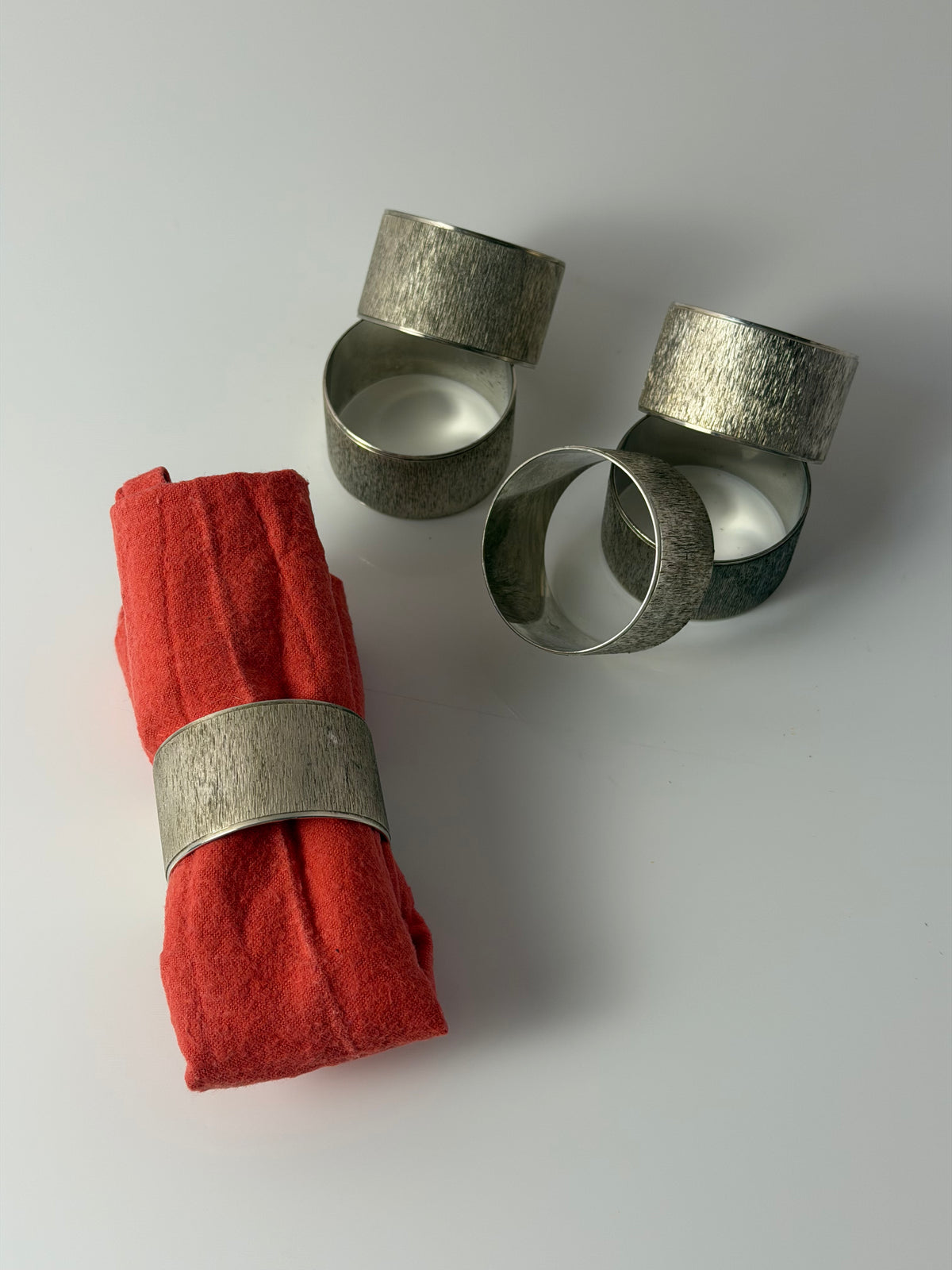 Set: 6x Serviettenring versilbert