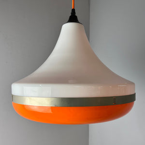Hängelampe weiß orange Kunststoff aus Dänemark
