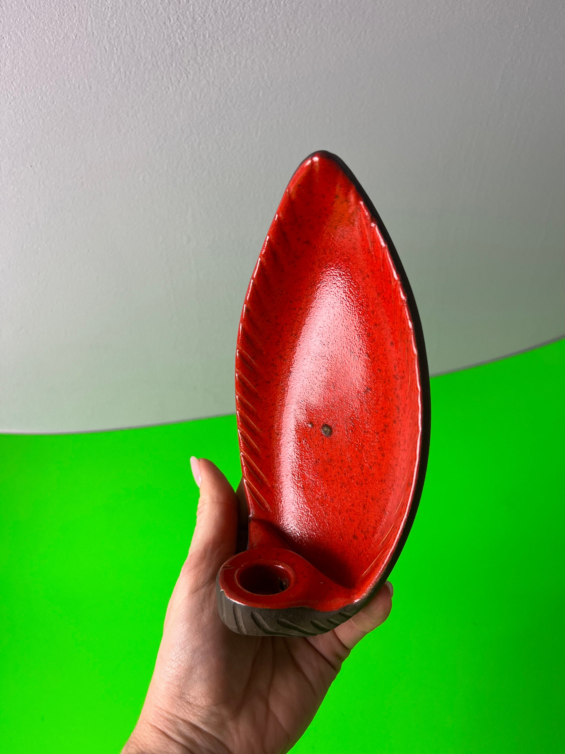 Wandkerzenhalter rot braun Keramik