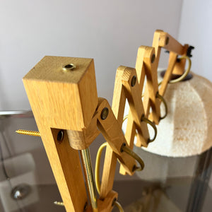 Scherenlampe beige Eiche