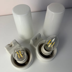 Set: 2x Wandlampe Modell 6080 weiß von Sigvard Bernadotte für Ifö